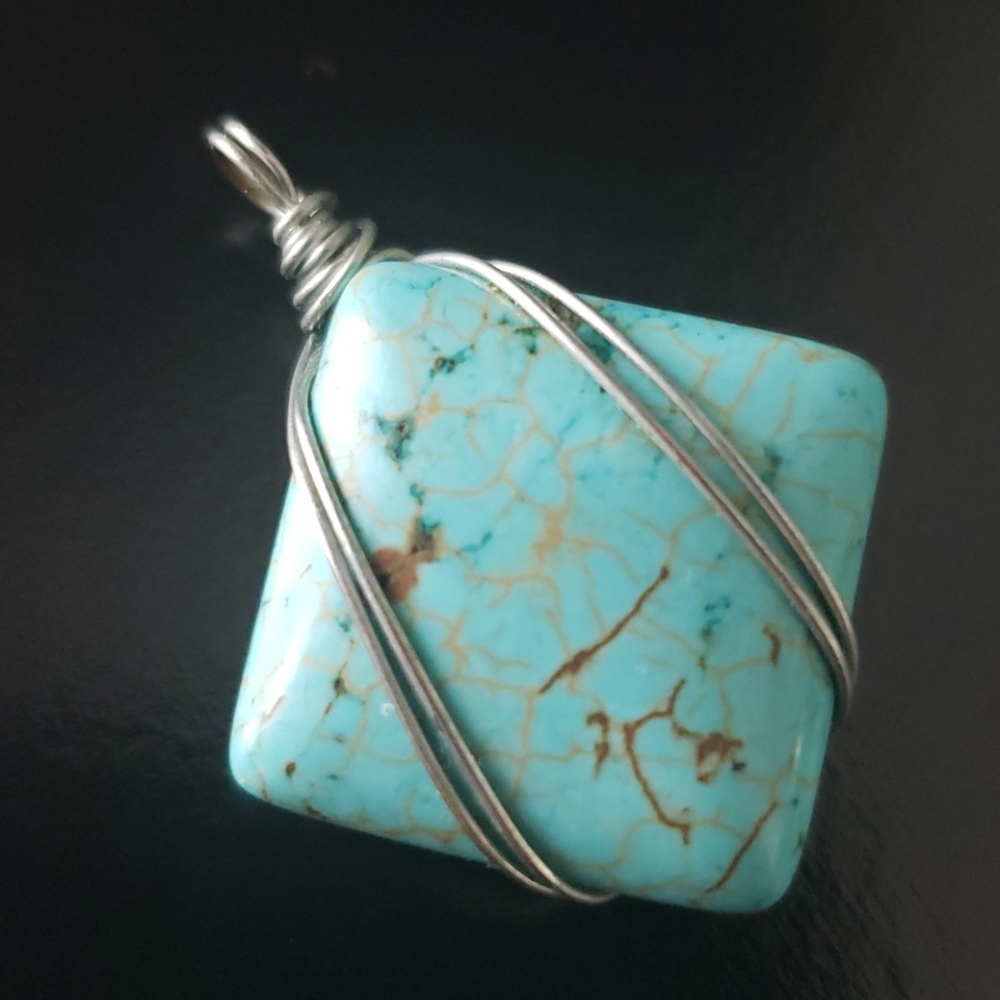 ❤️ 3 for $10 ❤️ Blue Handcrafted Stone Charm pendant